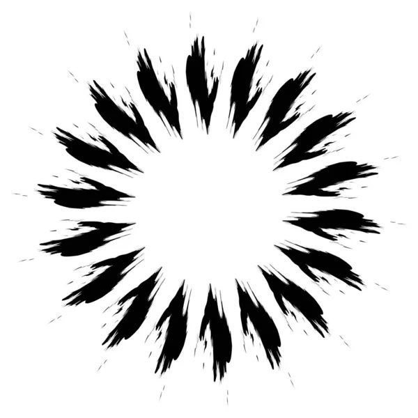 Pis Grunge Yayıcı Çizgileri Olan Radikal Bir Element Patlama Yıldız — Stok Vektör