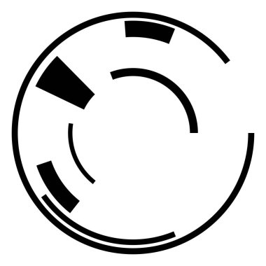 Bilimkurgu konsantrasyonu, geometrik halka, daire UI, GUI tasarım elemanı Vektör illüstrasyonu