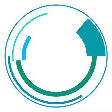 Bilimkurgu konsantrasyonu, geometrik halka, daire UI, GUI tasarım elemanı Vektör illüstrasyonu