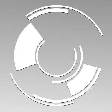 Bilimkurgu konsantrasyonu, geometrik halka, daire UI, GUI tasarım elemanı Vektör illüstrasyonu