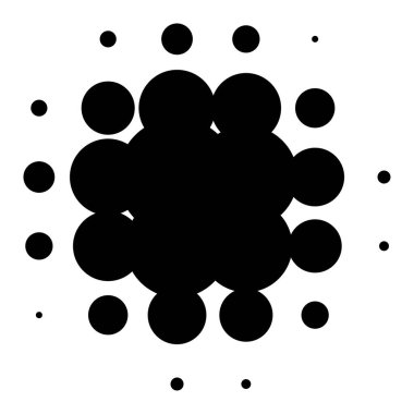 Yarım ton (yarım ton) element. Noktalar, daireler, benekler ve çiller vektör illüstrasyonu. Noktalama dizaynı