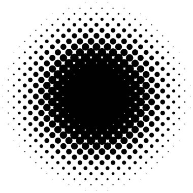 Halftone (half-tone) element. Dots, circles, speckles and freckles vector illustration. Stipple-stippling design clipart
