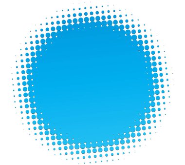 Renk yarım ton (yarım ton) ögesi. Noktalar, daireler, benekler ve çiller vektör illüstrasyonu. Noktalama dizaynı. Renkli tasarım ögesi