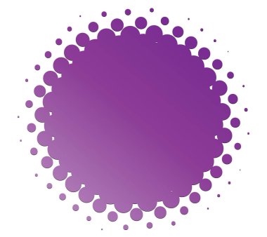 Renk yarım ton (yarım ton) ögesi. Noktalar, daireler, benekler ve çiller vektör illüstrasyonu. Noktalama dizaynı. Renkli tasarım ögesi