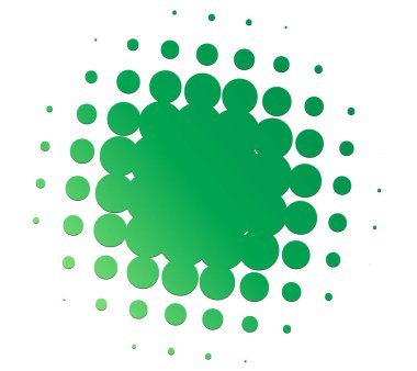 Renk yarım ton (yarım ton) ögesi. Noktalar, daireler, benekler ve çiller vektör illüstrasyonu. Noktalama dizaynı. Renkli tasarım ögesi