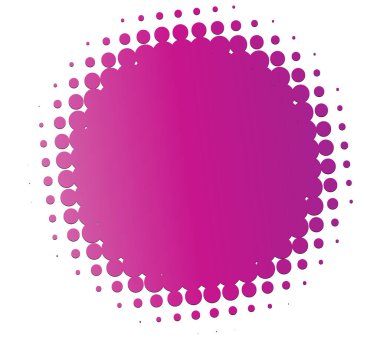 Renk yarım ton (yarım ton) ögesi. Noktalar, daireler, benekler ve çiller vektör illüstrasyonu. Noktalama dizaynı. Renkli tasarım ögesi