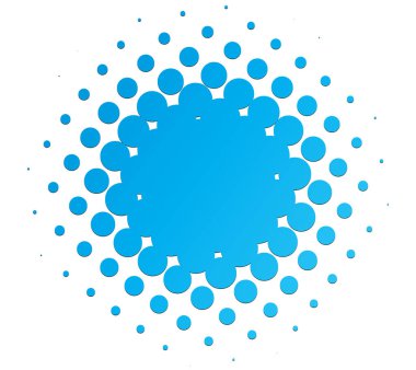 Renk yarım ton (yarım ton) ögesi. Noktalar, daireler, benekler ve çiller vektör illüstrasyonu. Noktalama dizaynı. Renkli tasarım ögesi