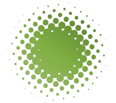 Renk yarım ton (yarım ton) ögesi. Noktalar, daireler, benekler ve çiller vektör illüstrasyonu. Noktalama dizaynı. Renkli tasarım ögesi