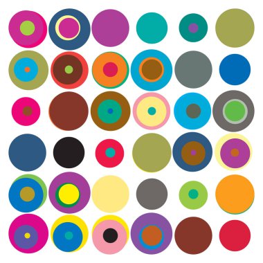 Parlak rastgele noktalar, daireler. Noktalar, daireler vektör illüstrasyonu, desen