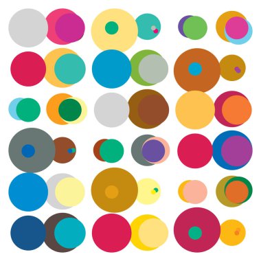 Parlak rastgele noktalar, daireler. Noktalar, daireler vektör illüstrasyonu, desen