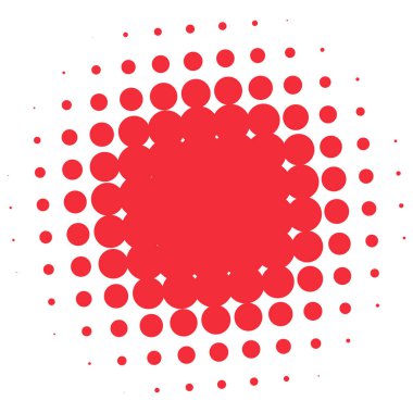 Renkli yarım ton vektör deseni, doku tasarım elemanı. Çemberler, noktalar, ekran çizimleri. Çil, noktalama, benek çizimi. Noktacı vektör sanatı