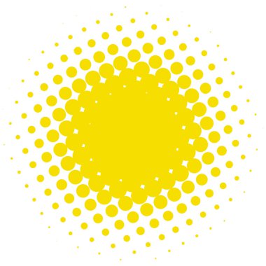 Renkli yarım ton vektör deseni, doku tasarım elemanı. Çemberler, noktalar, ekran çizimleri. Çil, noktalama, benek çizimi. Noktacı vektör sanatı