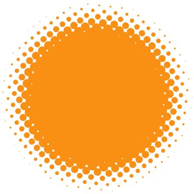 Renkli yarım ton vektör deseni, doku tasarım elemanı. Çemberler, noktalar, ekran çizimleri. Çil, noktalama, benek çizimi. Noktacı vektör sanatı