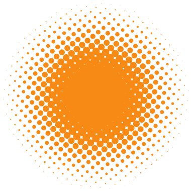 Renkli yarım ton vektör deseni, doku tasarım elemanı. Çemberler, noktalar, ekran çizimleri. Çil, noktalama, benek çizimi. Noktacı vektör sanatı