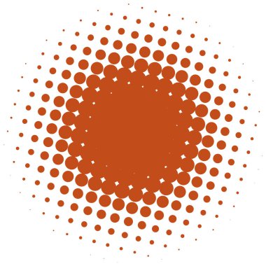 Renkli yarım ton vektör deseni, doku tasarım elemanı. Çemberler, noktalar, ekran çizimleri. Çil, noktalama, benek çizimi. Noktacı vektör sanatı