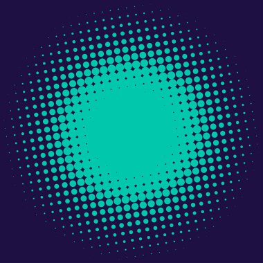 Renkli yarım ton vektör deseni, doku tasarım elemanı. Çemberler, noktalar, ekran çizimleri. Çil, noktalama, benek çizimi. Noktacı vektör sanatı