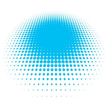 Renkli yarım ton vektör deseni, dokusu üç boyutlu perspektifte. Çemberler, noktalar, ekran çizimleri. Çil, noktalama, benek çizimi. Noktacı vektör sanatı