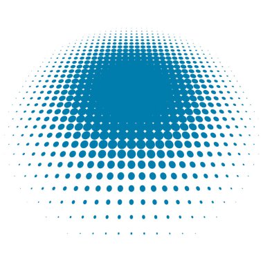 Renkli yarım ton vektör deseni, dokusu üç boyutlu perspektifte. Çemberler, noktalar, ekran çizimleri. Çil, noktalama, benek çizimi. Noktacı vektör sanatı