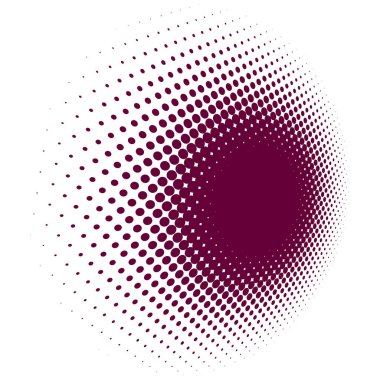 Renkli yarım ton vektör deseni, dokusu üç boyutlu perspektifte. Çemberler, noktalar, ekran çizimleri. Çil, noktalama, benek çizimi. Noktacı vektör sanatı