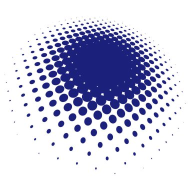 Renkli yarım ton vektör deseni, dokusu üç boyutlu perspektifte. Çemberler, noktalar, ekran çizimleri. Çil, noktalama, benek çizimi. Noktacı vektör sanatı