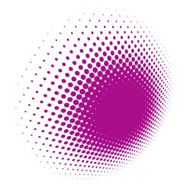 Renkli yarım ton vektör deseni, dokusu üç boyutlu perspektifte. Çemberler, noktalar, ekran çizimleri. Çil, noktalama, benek çizimi. Noktacı vektör sanatı