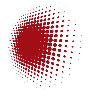 Renkli yarım ton vektör deseni, dokusu üç boyutlu perspektifte. Çemberler, noktalar, ekran çizimleri. Çil, noktalama, benek çizimi. Noktacı vektör sanatı