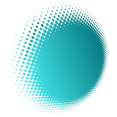 Renkli yarım ton vektör deseni, dokusu üç boyutlu perspektifte. Çemberler, noktalar, ekran çizimleri. Çil, noktalama, benek çizimi. Noktacı vektör sanatı