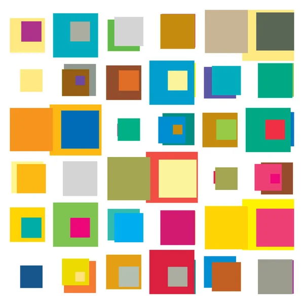 Cuadrados Aleatorios Superpuestos Colores Lúdicos Ilustración Abstracta Vectores Geométricos Patrón — Archivo Imágenes Vectoriales