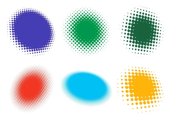Colorato Modello Vettoriale Mezzitoni Texture Prospettiva Cerchi Puntini Illustrazione Screentone — Vettoriale Stock