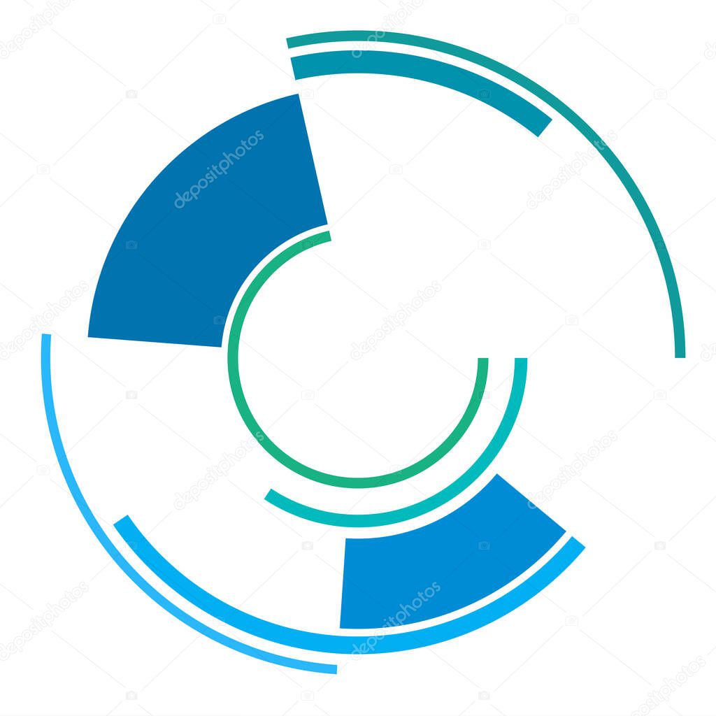 Sci-fi concentric, geometric ring, circle UI, GUI design element Vector illustration