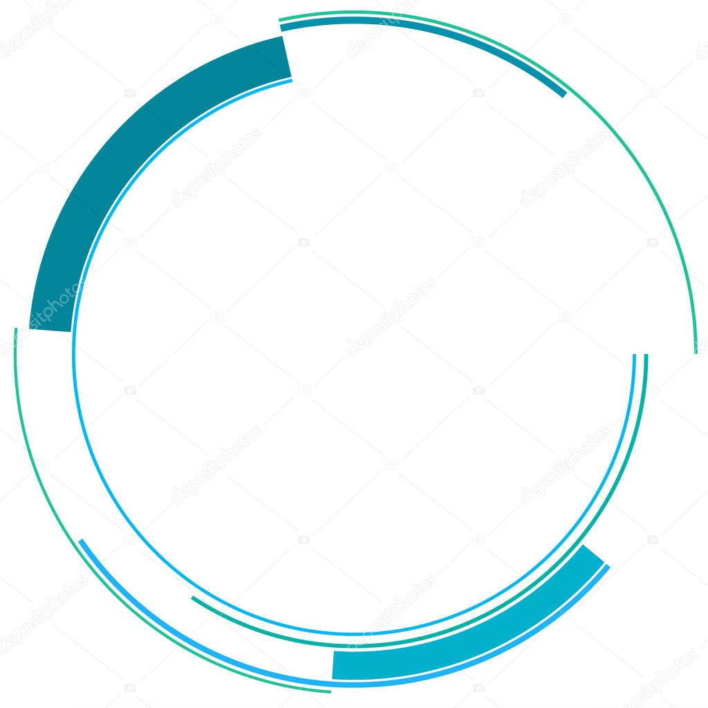 Sci-fi concentric, geometric ring, circle UI, GUI design element Vector illustration