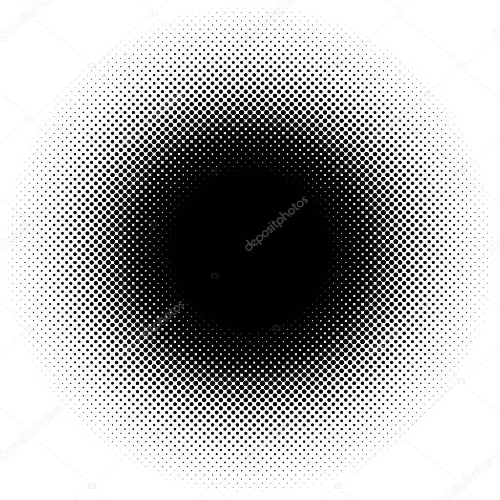 Halftone (half-tone) element. Dots, circles, speckles and freckles vector illustration. Stipple-stippling design