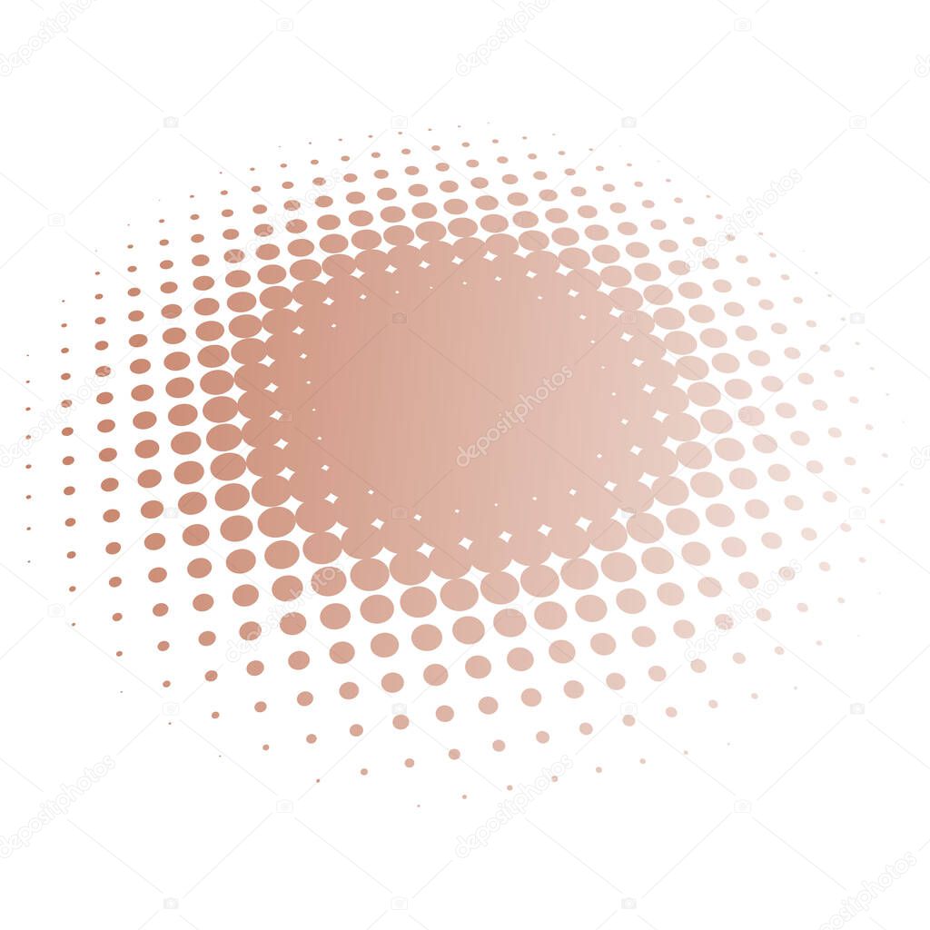 Colorful halftone vector pattern, texture in 3d perspective. Circles, dots, screentone illustration. Freckle, stipple-stippling, speckles illustration. Pointillist vector art