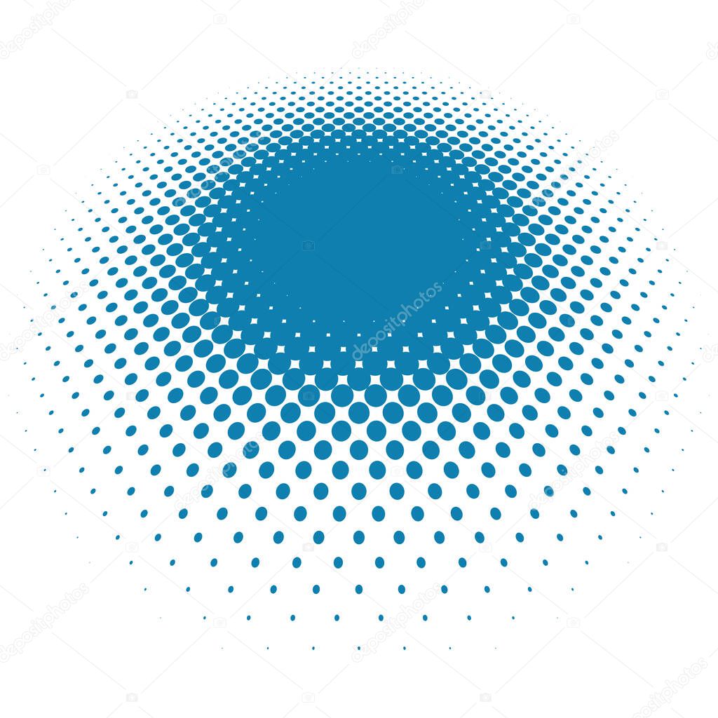 Colorful halftone vector pattern, texture in 3d perspective. Circles, dots, screentone illustration. Freckle, stipple-stippling, speckles illustration. Pointillist vector art