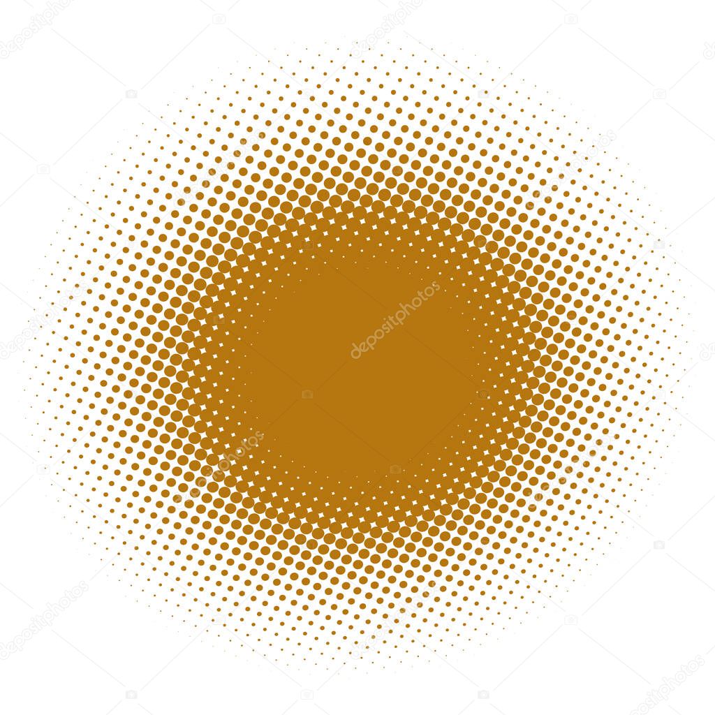 Colorful halftone vector pattern, texture in 3d perspective. Circles, dots, screentone illustration. Freckle, stipple-stippling, speckles illustration. Pointillist vector art