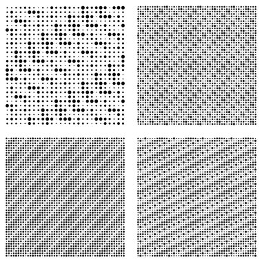 Yarı ton noktalar, noktalı desen. Noktacılık, noktalama vektörü çizimi. Ders lastiğini belirler