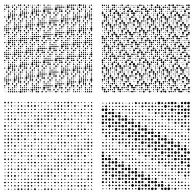 Yarı ton noktalar, noktalı desen. Noktacılık, noktalama vektörü çizimi. Ders lastiğini belirler
