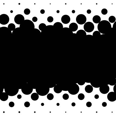 Yarım ton rastgele daireler, rastgele noktalar çizimi. Noktalar, noktalar, lekeler, noktalama arkaplanı ve desen. Noktacılık, noktacılık tasarımı. Düzensiz soyut rastgele asimetrik, asimetrik yatay vektör