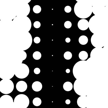 Yarım ton rastgele daireler, rastgele noktalar çizimi. Noktalar, noktalar, lekeler, noktalama arkaplanı ve desen. Noktacılık, noktacılık tasarımı. Düzensiz soyut rastgele asimetrik, asimetri dikey vektörü