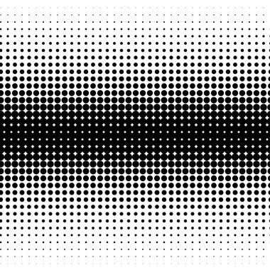Noktalar soyut çemberler arka plan, daireler. Yarım ton benekleri, noktalama ve noktalama vektör çizimi. Screentone polka-noktalar, noktalama işaretleri, noktacı yatay tasarım