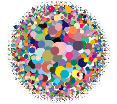 Yarım ton (yarım ton) element. Noktalar, daireler, benekler ve çiller vektör illüstrasyonu. Noktalama dizaynı