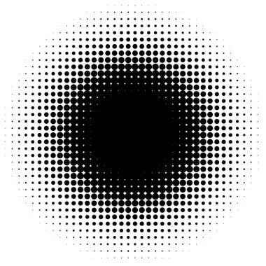 Yarı ton vektör deseni, doku. Çemberler, noktalar, ekran çizimleri. Çil, noktalama, benek çizimi. Noktacı vektör sanatı