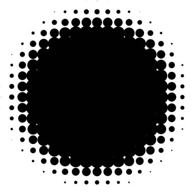 Yarı ton vektör deseni, doku. Çemberler, noktalar, ekran çizimleri. Çil, noktalama, benek çizimi. Noktacı vektör sanatı