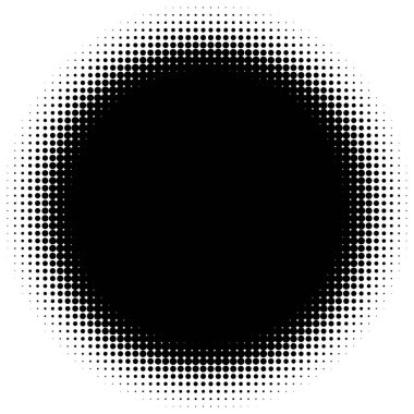 Yarı ton vektör deseni, doku. Çemberler, noktalar, ekran çizimleri. Çil, noktalama, benek çizimi. Noktacı vektör sanatı