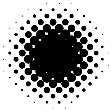 Yarı ton vektör deseni, doku. Çemberler, noktalar, ekran çizimleri. Çil, noktalama, benek çizimi. Noktacı vektör sanatı