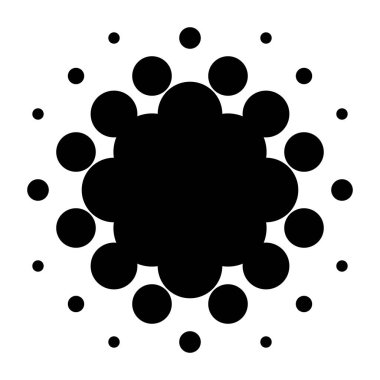 Yarı ton vektör deseni, doku. Çemberler, noktalar, ekran çizimleri. Çil, noktalama, benek çizimi. Noktacı vektör sanatı