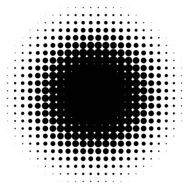 Yarı ton vektör deseni, doku. Çemberler, noktalar, ekran çizimleri. Çil, noktalama, benek çizimi. Noktacı vektör sanatı