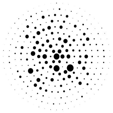 Rastgele noktalar, daireler, benekler. Çilli, noktalı arka plan. Soyut çember vektörü. Noktalama Listesi-Noktalama Çizimi