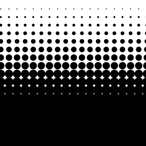 Linear, horizontal halftone vector pattern, texture. Circles, dots, screentone illustration. Freckle, stipple-stippling, speckles illustration. Pointillist vector art