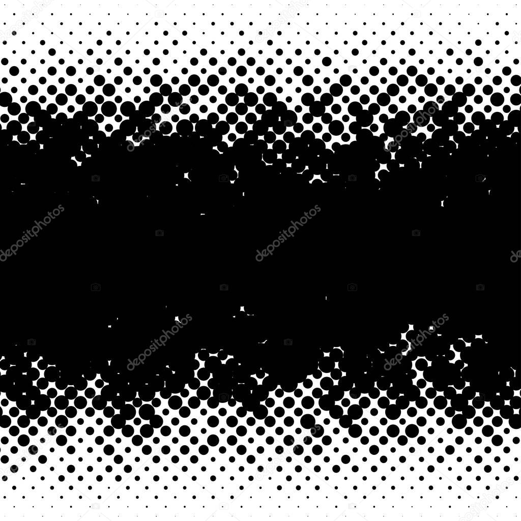 Halftone random circles, random dots illustration. Specks, stipple, speckles, stippling background and pattern. Pointillist, pointillism design. Irregular abstract random asymmetric, asymmetry horizontal vector